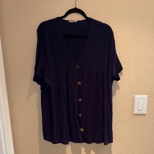Beeson River Navy Button-Up Blouse